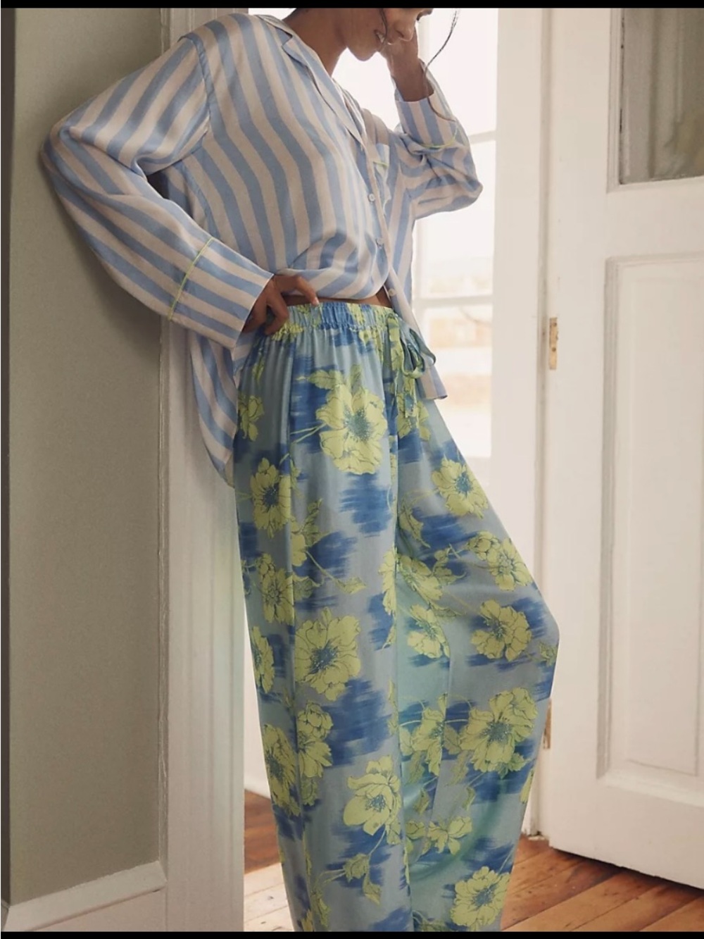 Anthropologie Silky Pajama Bottoms.